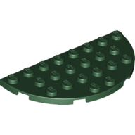 Plate Round Half 4 x 8 — Dark Green