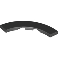 Tile 4 x 4 Curved, Macaroni — Black