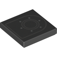 Tile 2 x 2 with Light Bluish Gray Fuel Cap print — Black