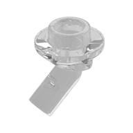 Bar, Angled with 1 x 1 Round Plate / Stud on End — Trans-Clear