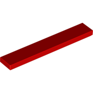 Tile 1 x 6 with Groove — Red