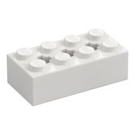 Brick Special 2 x 4 with 3 Axle Holes — White