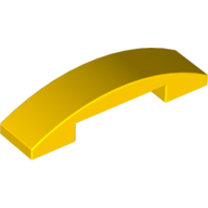Brick Curved 4 x 1 Double with No Studs — Yellow