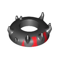 Head Top Zabrak Horns with Red Print (Darth Maul) — Black
