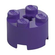 Brick Round 2 x 2 with Axle Hole — Dark Purple