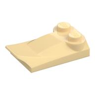 Wedge Curved 2 x 3 x 2/3 Two Studs, Wing End — Tan