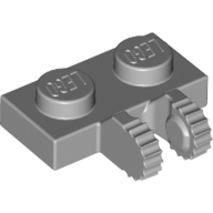 Hinge Plate 1 x 2 Locking with 2 Fingers on Side, 9 Teeth — Light Bluish Gray