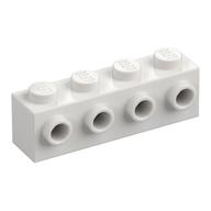 Brick Special 1 x 4 with 4 Studs on One Side — White
