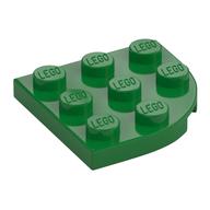 Plate Round Corner 3 x 3 — Green