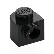 Plate 1 x 1 x 2/3 Half Round with Side Stud — Black