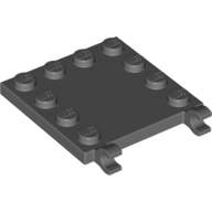 Plate Special 4 x 4 with Studs on Edges and Clips Horizontal — Dark Bluish Gray