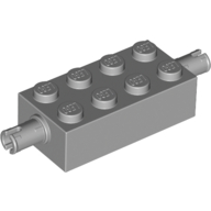 Brick Special 2 x 4 with Pins — Light Bluish Gray
