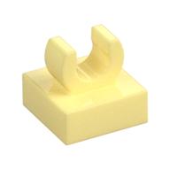 Tile Special 1 x 1 with Clip with Rounded Edges — Bright Light Yellow