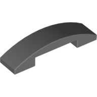 Brick Curved 4 x 1 Double with No Studs — Dark Bluish Gray
