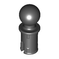 Technic Pin with Friction Ridges Lengthwise and Towball — Black