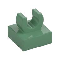 Tile Special 1 x 1 with Clip with Rounded Edges — Sand Green