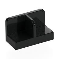 Panel 1 x 2 x 1 with Rounded Corners and Central Divider — Black