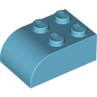 Brick Curved 2 x 3 — Medium Azure