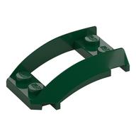 Wheel Arch, Curved Wedge 4 x 3 with 2 x 2 Opening and 4 Studs — Dark Green