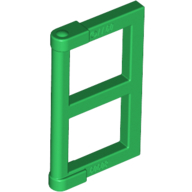 Window 1 x 2 x 3 Pane with Thick Corner Tabs — Green