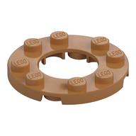 Plate Round 4 x 4 with 2 x 2 Round Opening — Medium Nougat