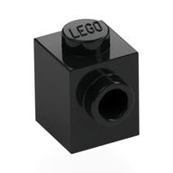 Brick Special 1 x 1 with Stud on 1 Side — Black