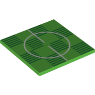 Tile 6 x 6 with Bottom Tubes with Soccer Field, Center print — Bright Green