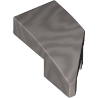 Brick Wedged, Curved 2 x 1 with Stud Notch Left — Metallic Silver