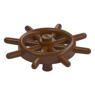 Boat / Ship Wheel / Helm with Slotted Pin — Reddish Brown