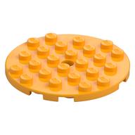 Plate Round 6 x 6 with Hole — Bright Light Orange