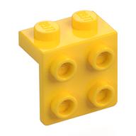 Bracket 1 x 2 - 2 x 2 — Yellow