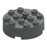 Brick Round 4 x 4 Centre Hole — Dark Bluish Gray