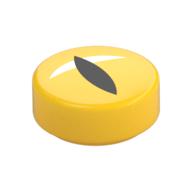 Tile Round 1 x 1 with Black Animal Eye print — Yellow