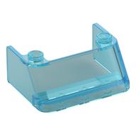 Windscreen 3 x 4 x 1 1/3 with 2 Studs on Top — Trans-Light Blue