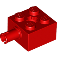 Brick Special 2 x 2 with Pin and Axle Hole — Red