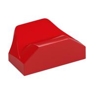 Brick Wedged, Curved 1 x 2 x 2/3 No Studs, Wing End — Red