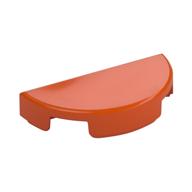 Tile Round 1 x 2 Half Circle — Reddish Orange