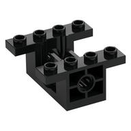 Gearbox 4 x 4 x 1 2/3 with 1 x 2 Cutouts, Pin Holes — Black
