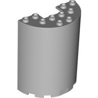 Cylinder Half 3 x 6 x 6 with 1 x 2 Cutout — Light Bluish Gray