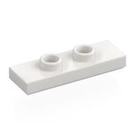 Plate Special 1 x 3 with 2 Studs with Groove and Inside Stud Holder (Jumper) — White