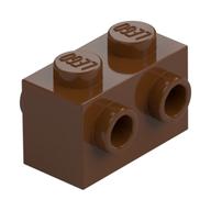 Brick Special 1 x 2 with Studs on 2 Sides — Reddish Brown
