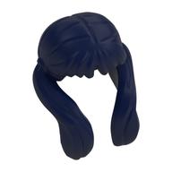 Hair Bangs, Long Ponytails on Sides — Dark Blue
