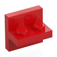 Bracket 2 x 2 with 1 x 2 Vertical Studs — Red