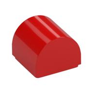 Brick Curved 1 x 1 x 2/3 Double Curved Top, No Studs — Red