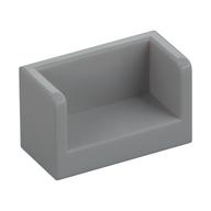 Panel 1 x 2 x 1 with Rounded Corners and 2 Sides — Light Bluish Gray