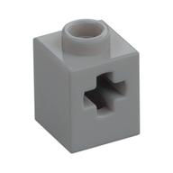 Technic Brick 1 x 1 with Axle Hole — Light Bluish Gray