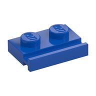 Plate Special 1 x 2 with Door Rail — Blue