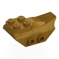 Brick Special 2 x 5 with Slope, Studs on Side — Pearl Gold