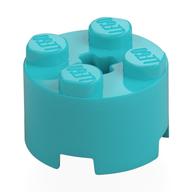 Brick Round 2 x 2 with Axle Hole — Medium Azure