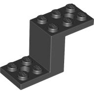 Bracket 5 x 2 x 2 1/3 with Holes, Inside Stud Holder — Black